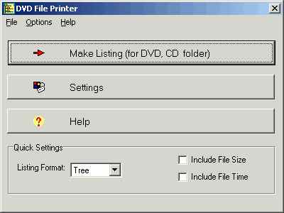Click to view DVD File Printer 2.3.0.9 screenshot